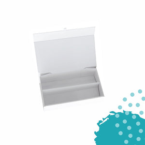 Caja plegable de cartón rígido con cierre de imán | tamaño 12.5" x 7.25" x 3.5" | Blanco<br>1 pieza