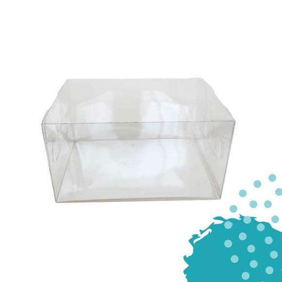 Caja transparente acetato rectangular 4x4x12 alta y estrecha